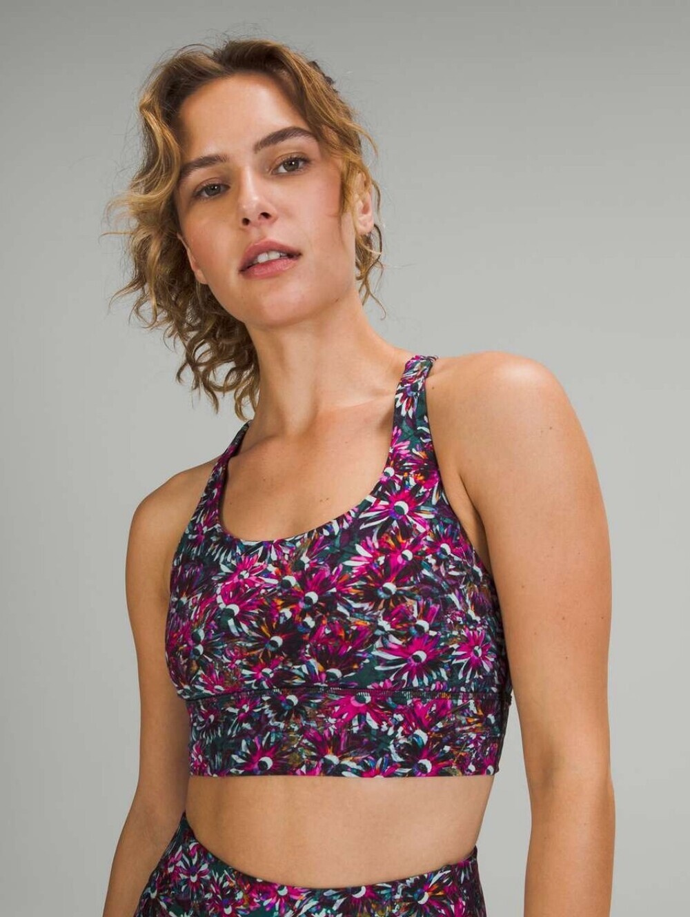 Lululemon Energy Longline Bra *Medium Support, B–D Cups Size 6 Floral Pattern